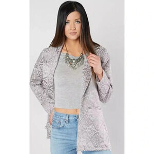 Gimmicks Buckle Silver Embroidered Damask One Button Blazer Size Large